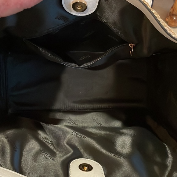 DUNE LONDON woven straw and white  faux leather tote bag - Picture 4 of 16